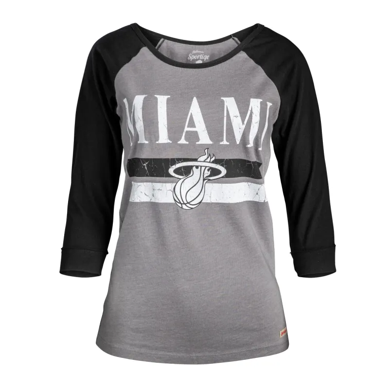 Sportiqe Miami HEAT Ladies Cosmo Black Tie Tee sold by Miami Heat Store