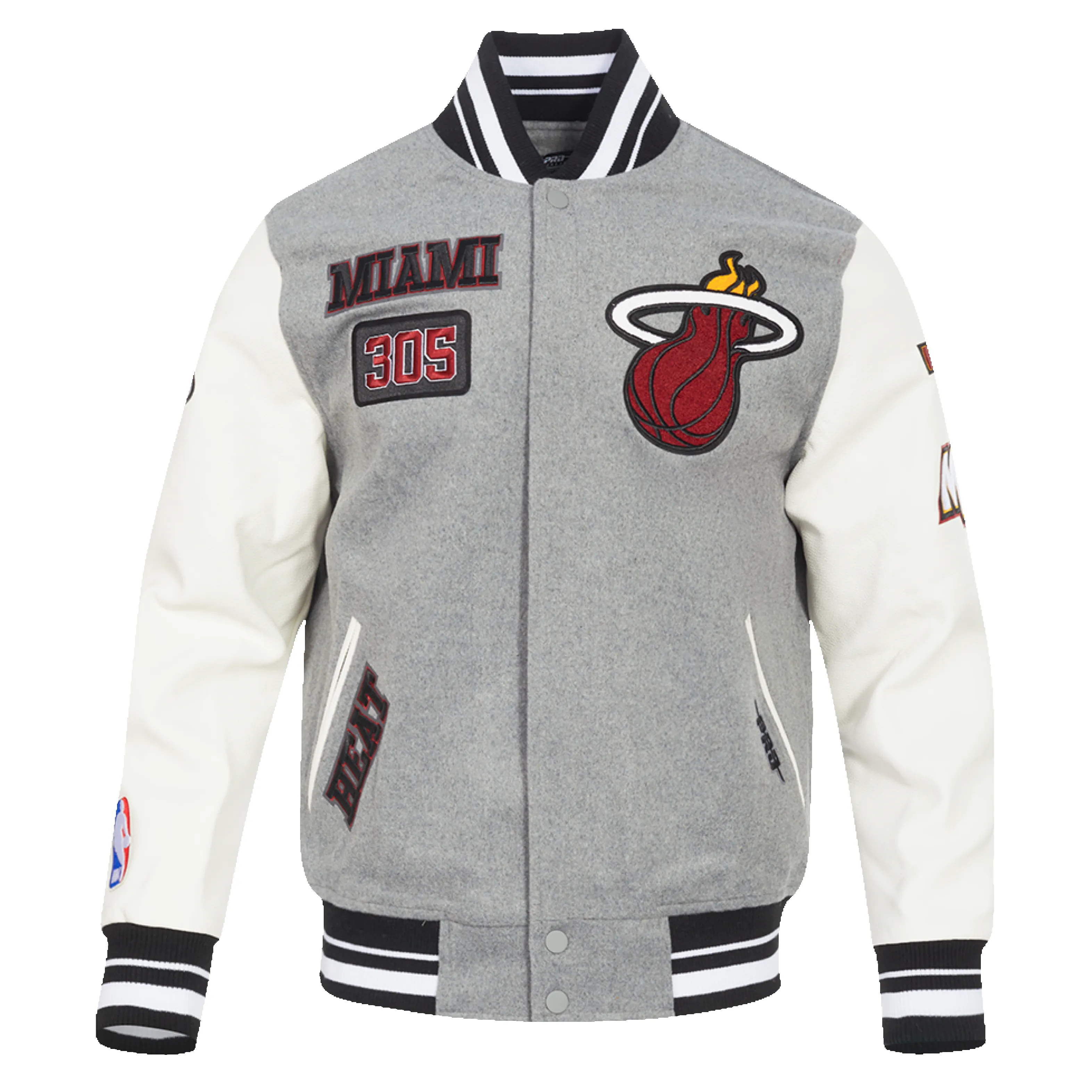 Pro Standard Miami HEAT Area Code Varsity Jacket sold by Miami Heat Store