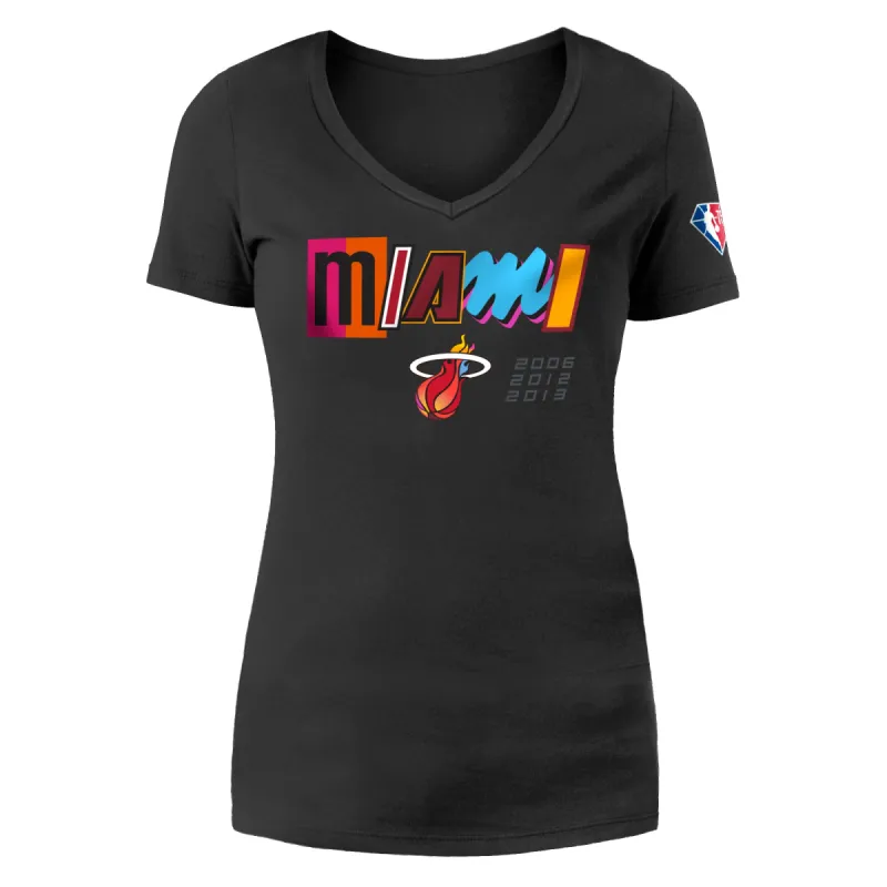 New Era Miami HEAT Mashup V-Neck Women's Tee sold by Miami Heat Store