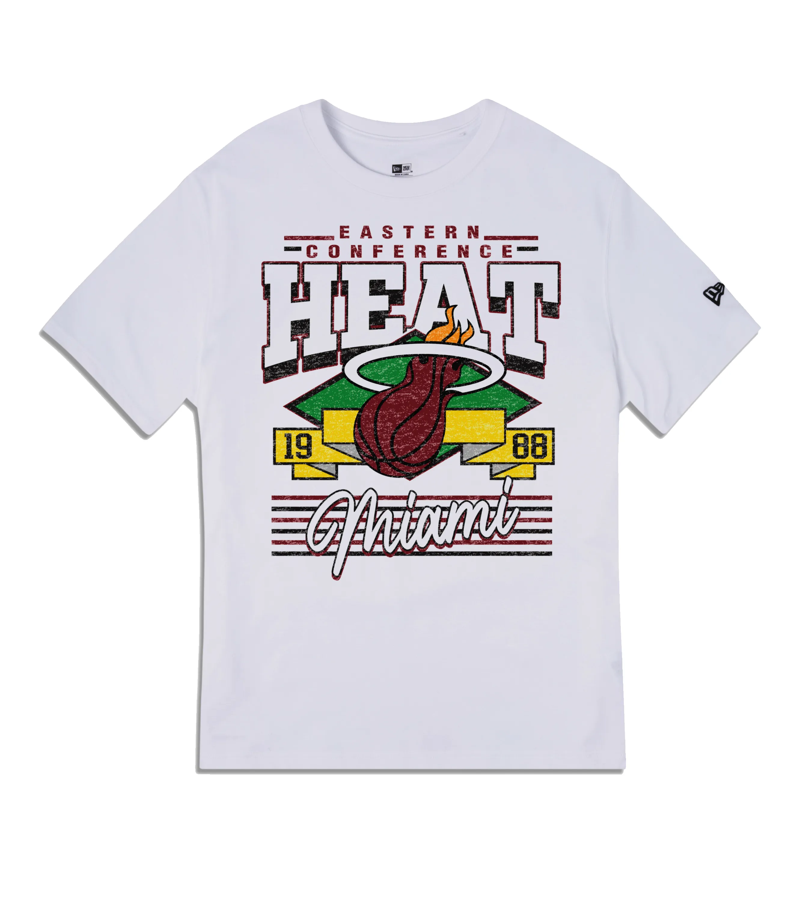 New Era Miami HEAT Distress Crew Tee sold by Miami Heat Store