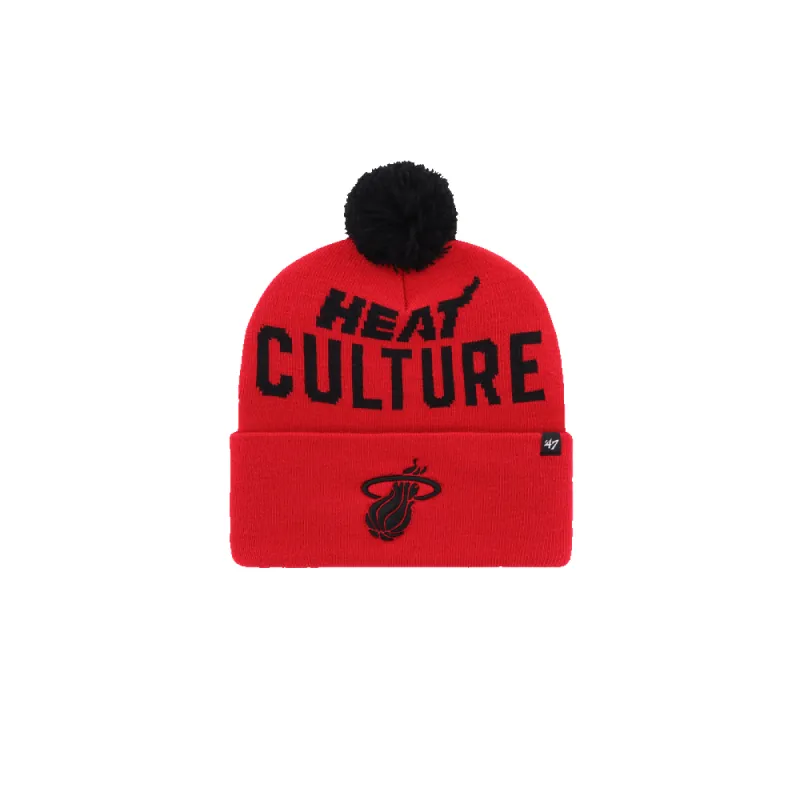 '47 Brand HEAT Culture: Blood Red Wordmark Knit sold by Miami Heat Store