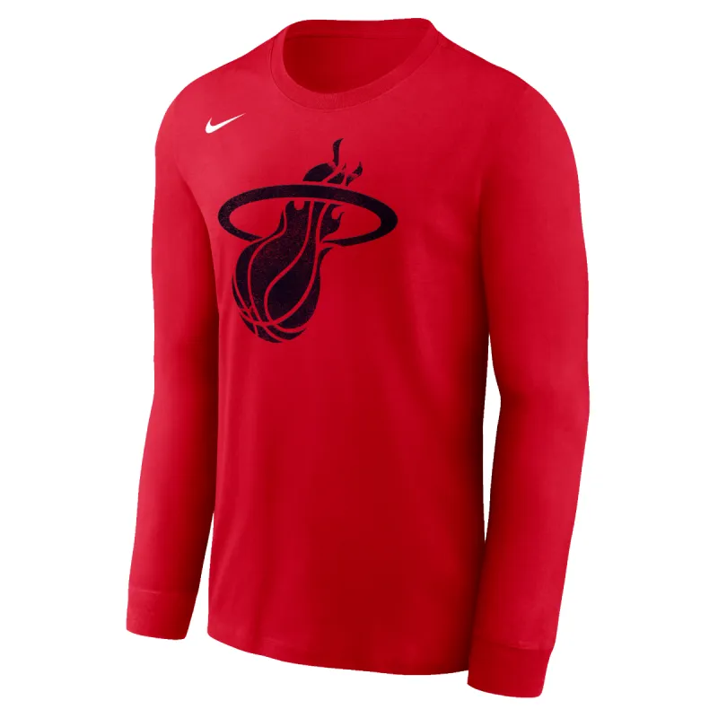 Nike HEAT Culture: Blood Red Logo Long Sleeve sold by Miami Heat Store