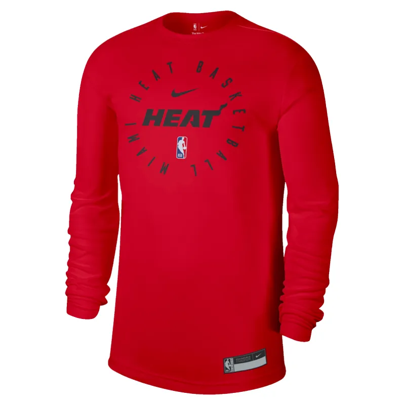 Nike HEAT Culture: Blood Red Long Sleeve Practice Tee sold by Miami Heat Store
