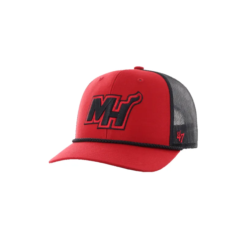 '47 Brand HEAT Culture: Blood Red Trucker Snapback sold by Miami Heat Store