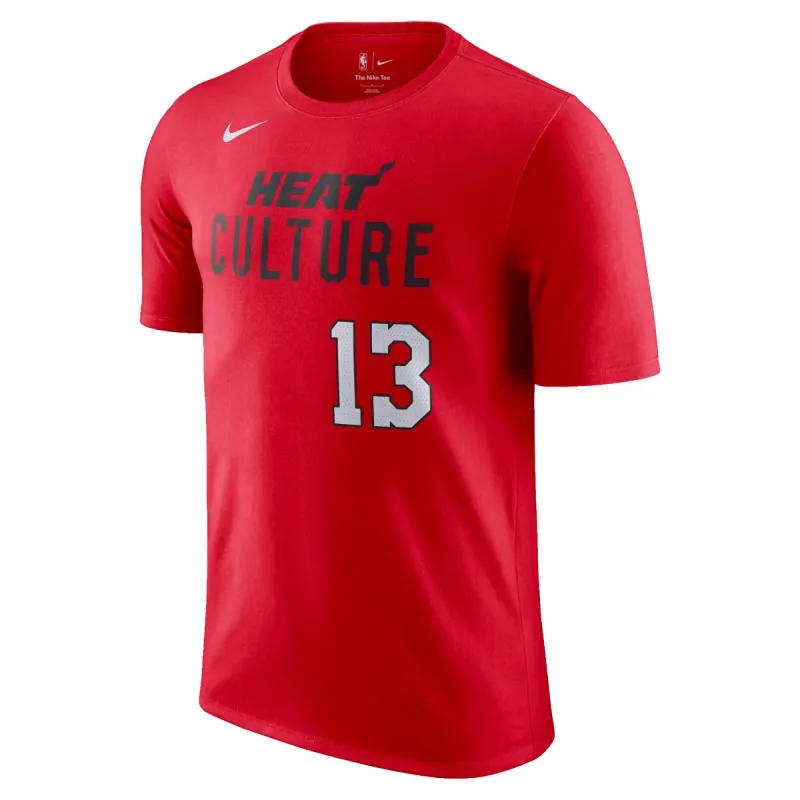 Bam Adebayo Nike HEAT Culture: Blood Red Name & Number Tee sold by Miami Heat Store