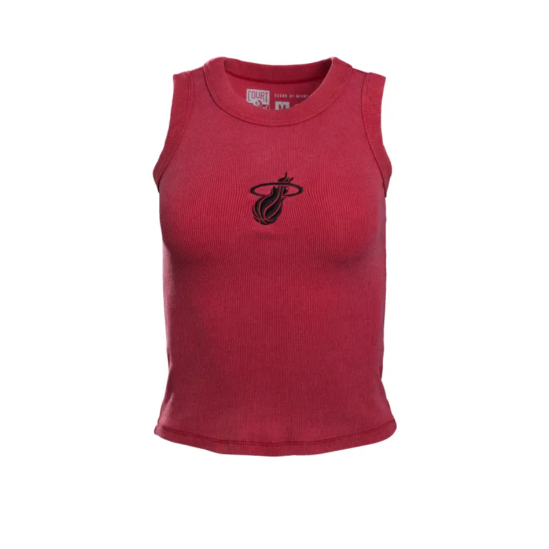 Court Culture Embroidered Logo Red Tank sold by Miami Heat Store