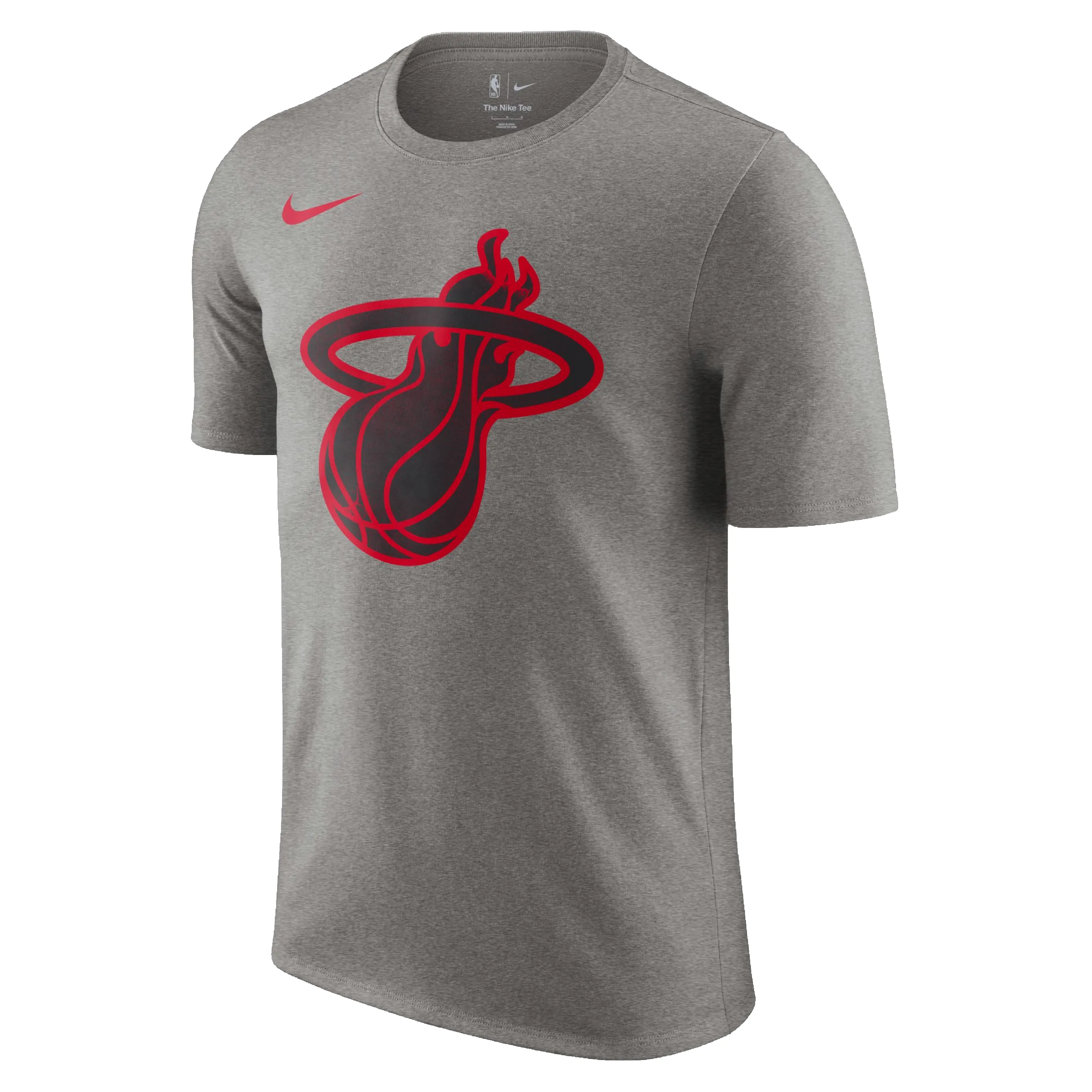 Nike HEAT Culture: Blood Red Grey Logo Tee sold by Miami Heat Store