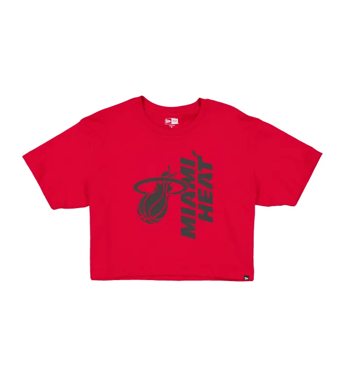 New Era HEAT Culture: Blood Red Women's Boxy Crop sold by Miami Heat Store