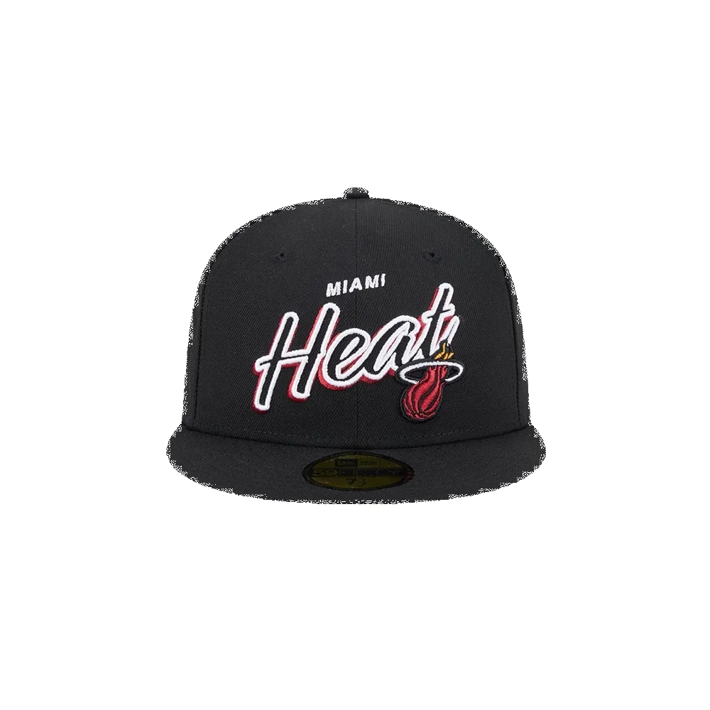 New Era Miami HEAT Script Sided Fitted Hat sold by Miami Heat Store