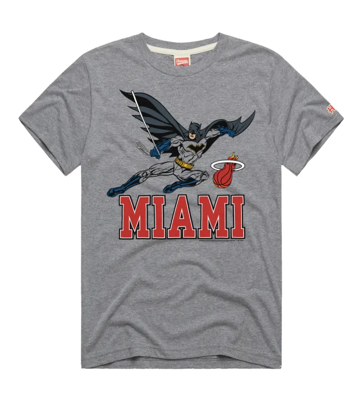 Homage Miami HEAT Grey Batman Tee sold by Miami Heat Store
