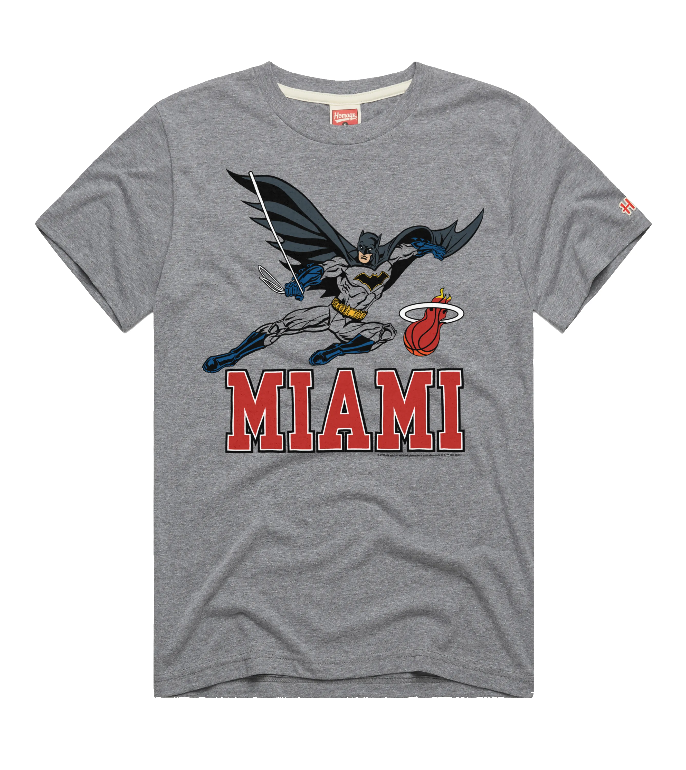 Homage Miami HEAT Grey Batman Tee sold by Miami Heat Store