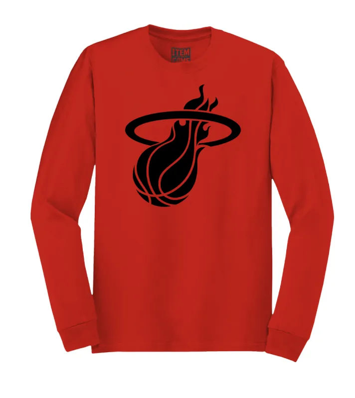 HEAT Culture: Blood Red Long Sleeve Tee sold by Miami Heat Store