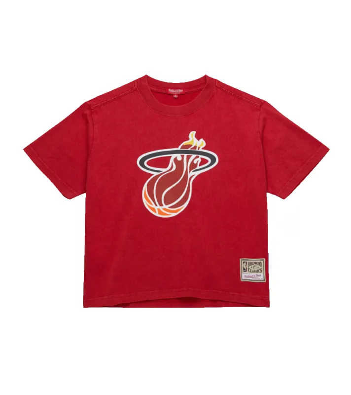 Mitchell & Ness Miami HEAT Women's Boxy Crop Tee sold by Miami Heat Store