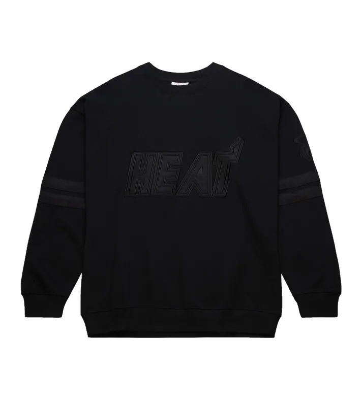 Mitchell & Ness Miami HEAT Stripes Fleece Crewneck sold by Miami Heat Store