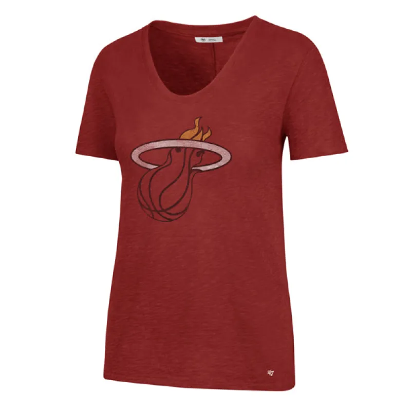 '47 Brand Women's Tidal Slub VNeck sold by Miami Heat Store