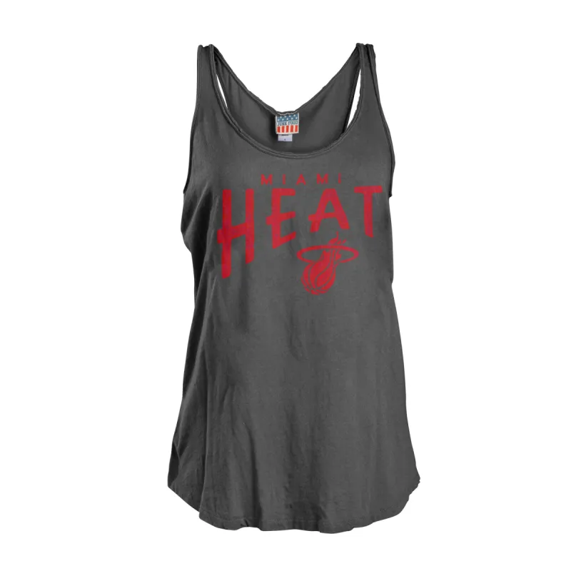 Junk Food Miami HEAT Ladies Raceback Tank sold by Miami Heat Store