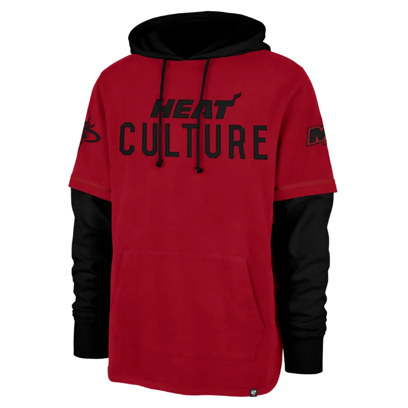 '47 Brand HEAT Culture: Blood Red Shortstop Hoodie sold by Miami Heat Store