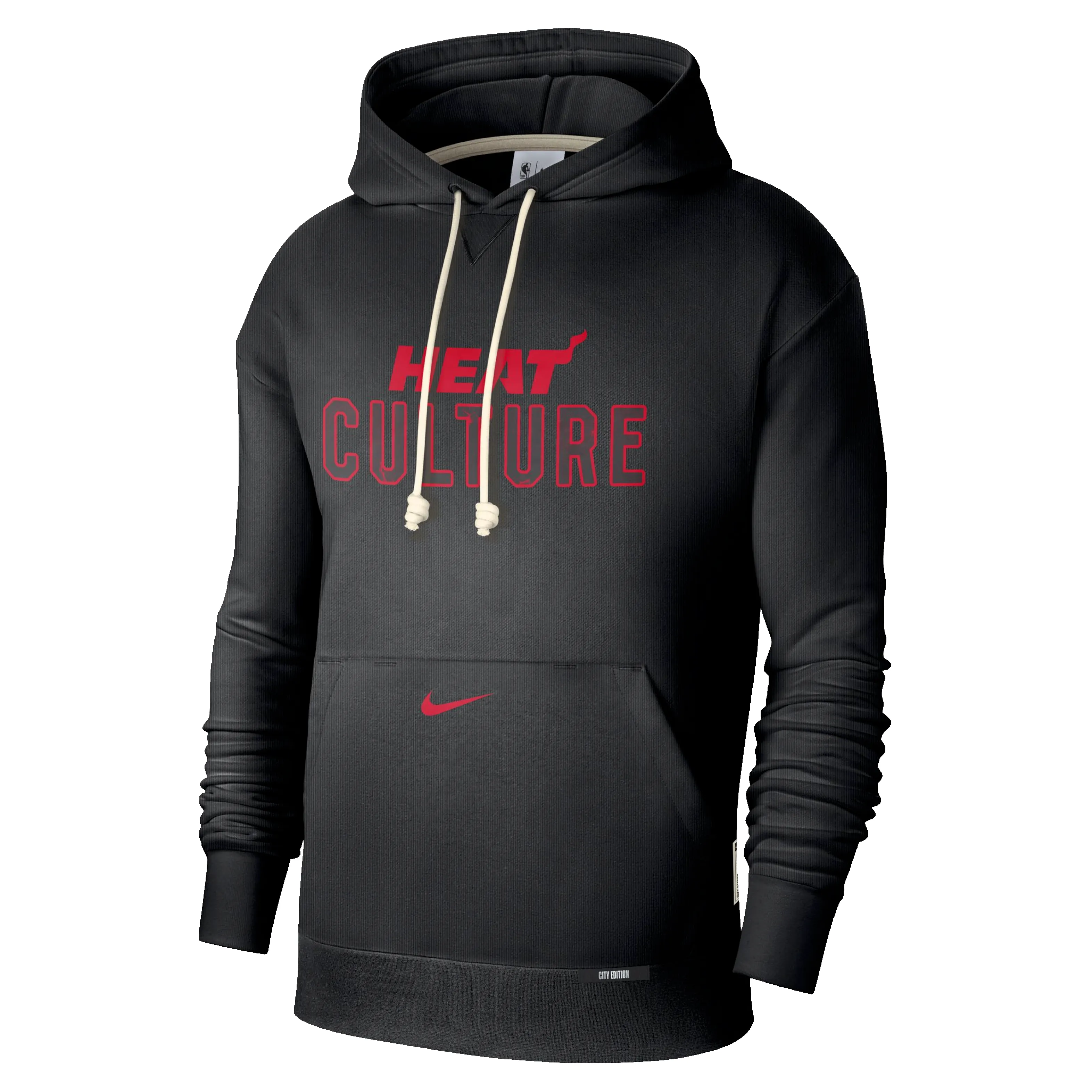 Nike HEAT Culture: Blood Red Standard Issue Black Hoodie sold by Miami Heat Store