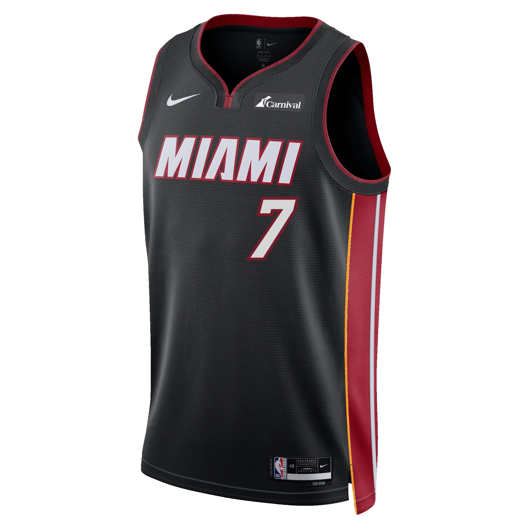 Kyle Lowry Nike Icon Black Swingman Jersey sold by Miami Heat Store