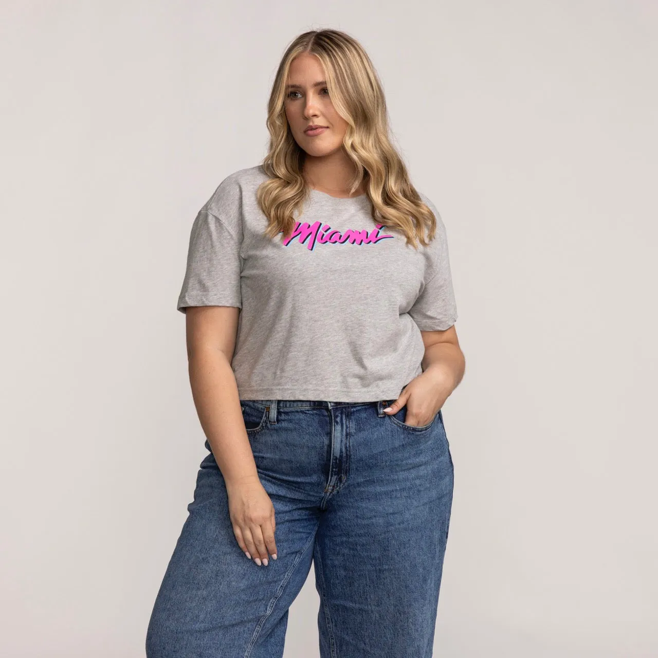 Nike Miami HEAT Original Vice Women's Cropped Tee sold by Miami Heat Store product image thumbnail 3