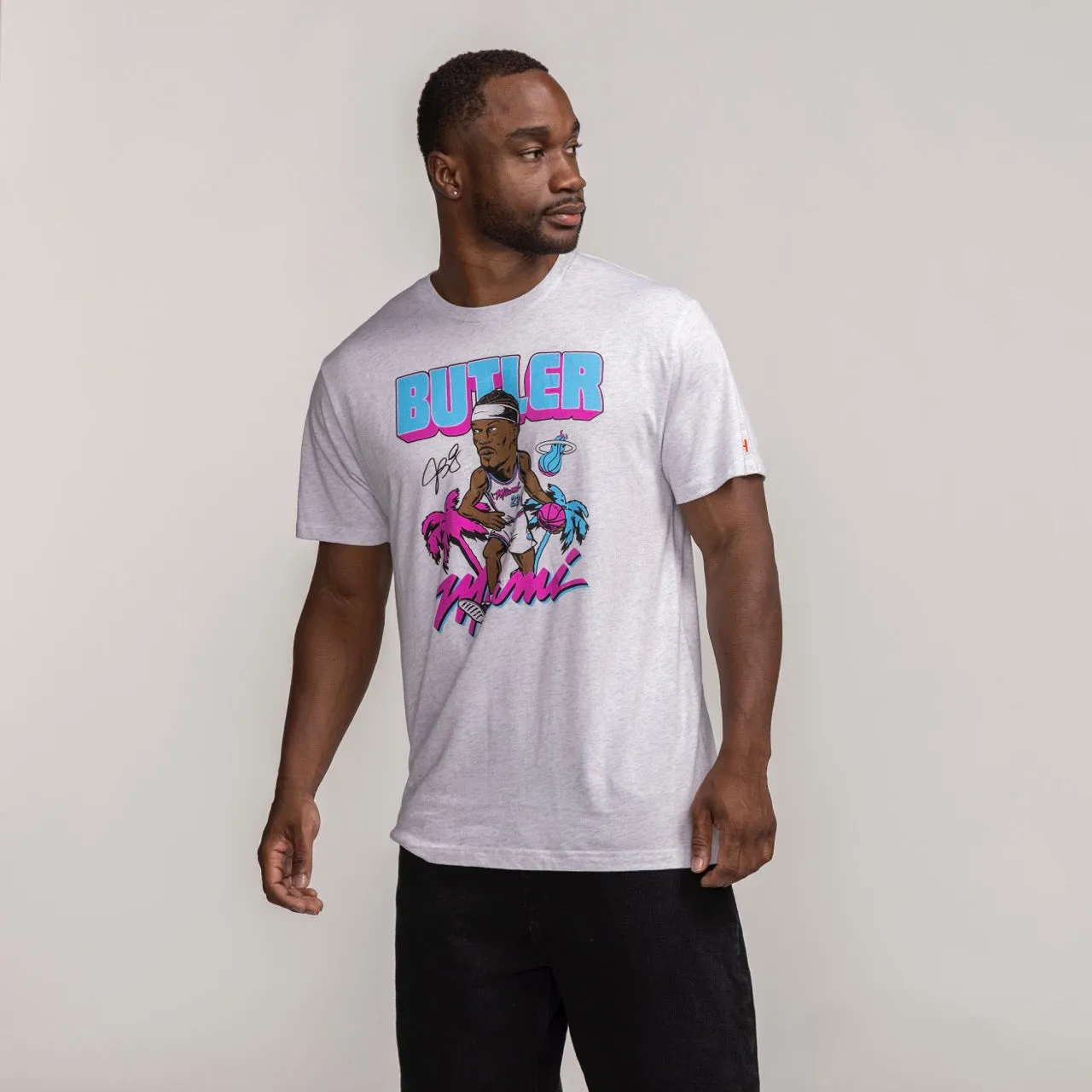 Jimmy Butler Homage Original Vice Caricature Tee sold by Miami Heat Store