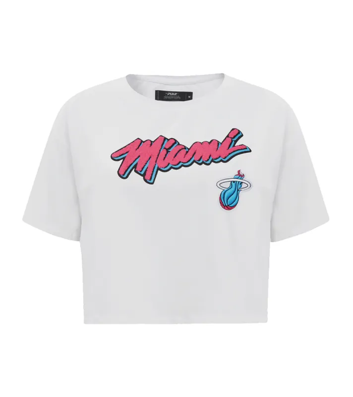 Pro Standard Miami HEAT Original Vice Women's Boxy Crop Tee sold by Miami Heat Store