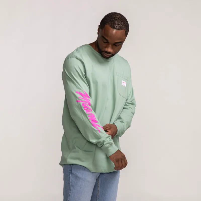 Sportiqe Miami HEAT Original Vice Wordmark Long Sleeve Tee sold by Miami Heat Store