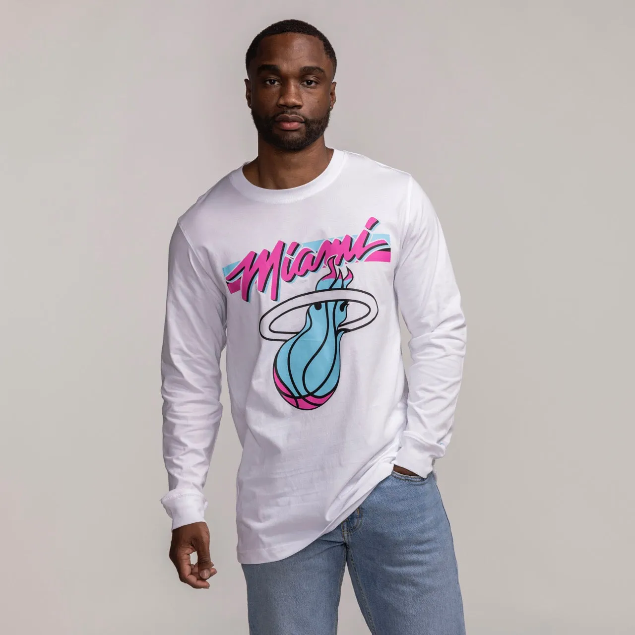 New Era Miami HEAT Original Vice Long Sleeve Tee sold by Miami Heat Store product image thumbnail 3