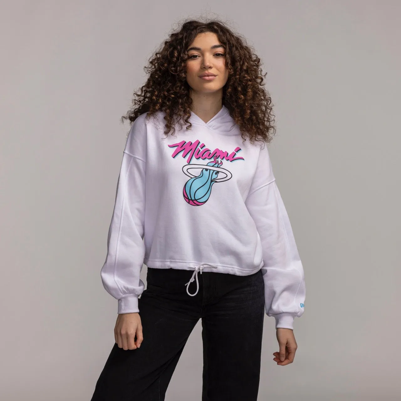 New Era Miami HEAT Original Vice Women's Cropped Hoodie sold by Miami Heat Store product image thumbnail 3