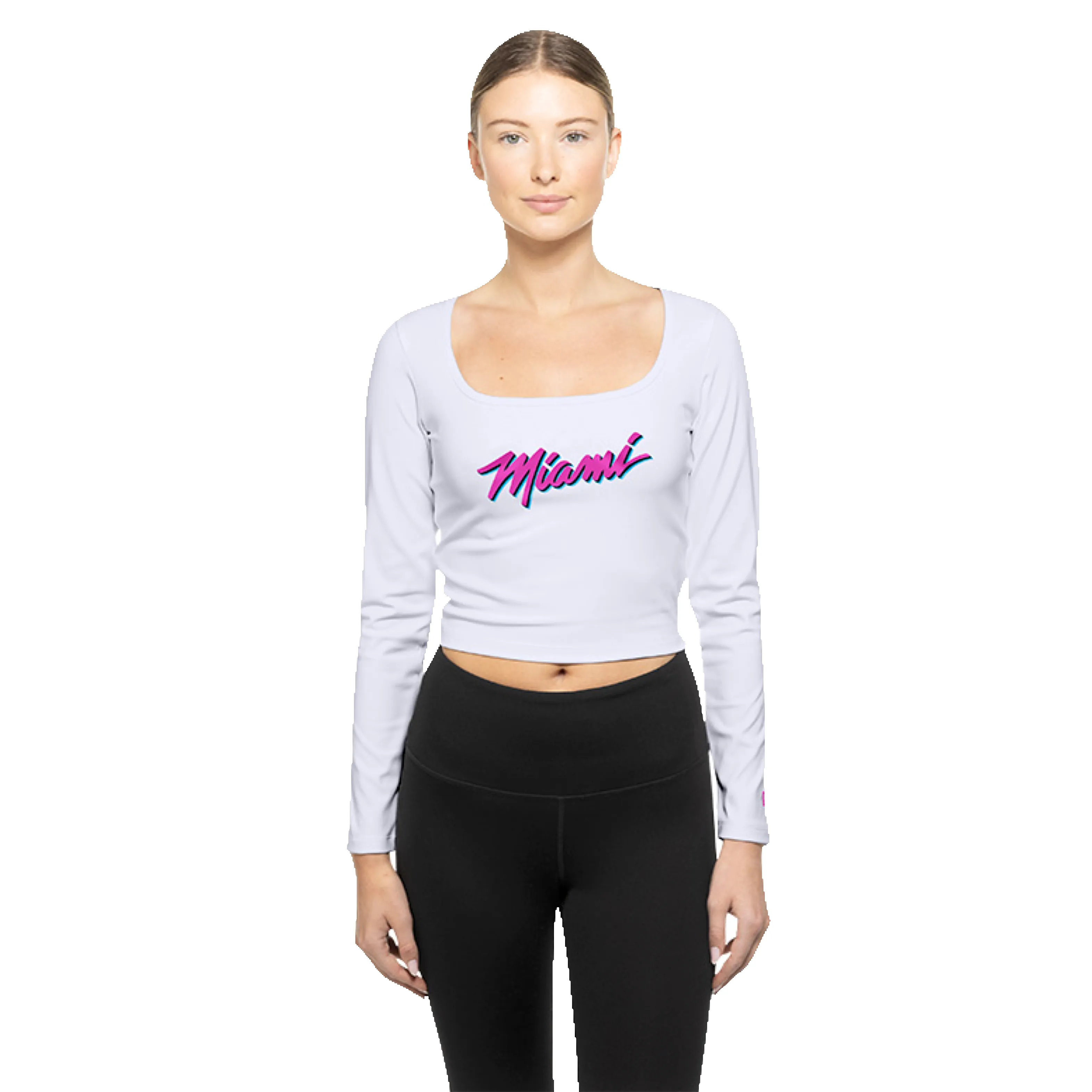 New Era Miami HEAT Original Vice Long Sleeve Cropped Tee sold by Miami Heat Store