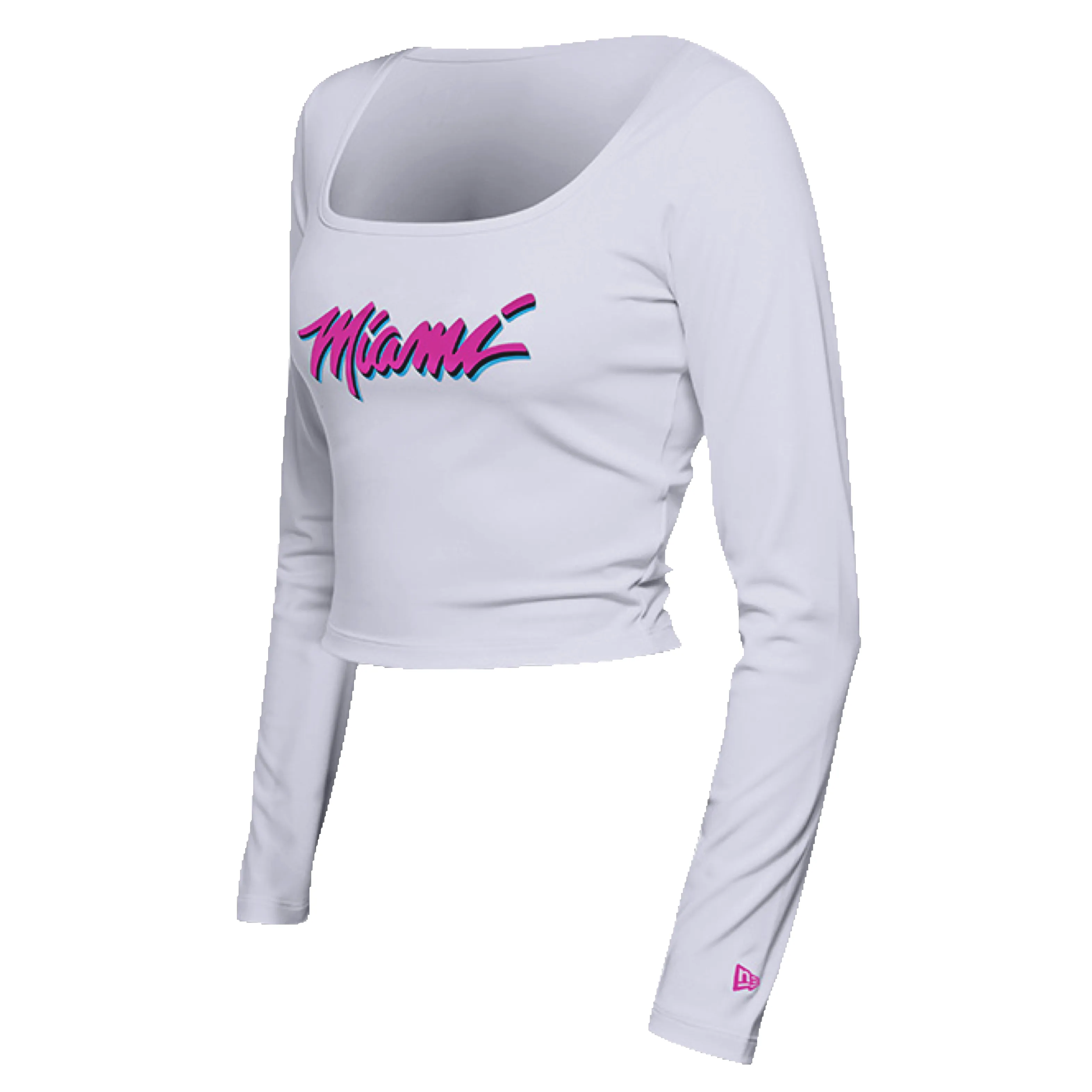New Era Miami HEAT Original Vice Long Sleeve Cropped Tee sold by Miami Heat Store product image thumbnail 3