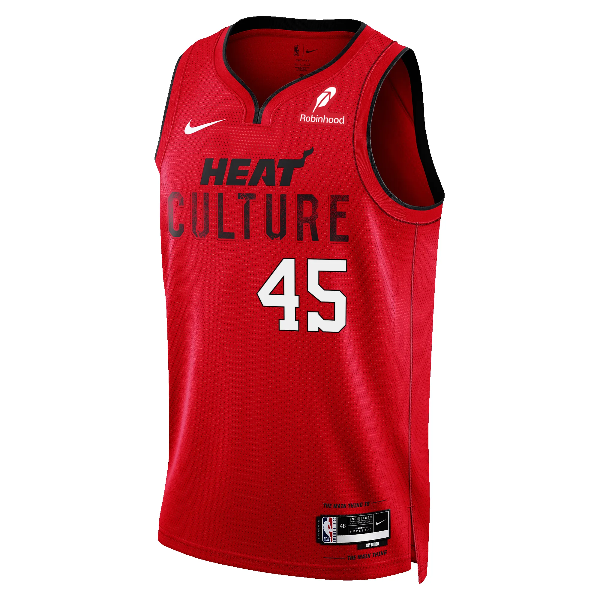 Davion Mitchell Nike HEAT Culture: Blood Red Swingman Jersey sold by Miami Heat Store