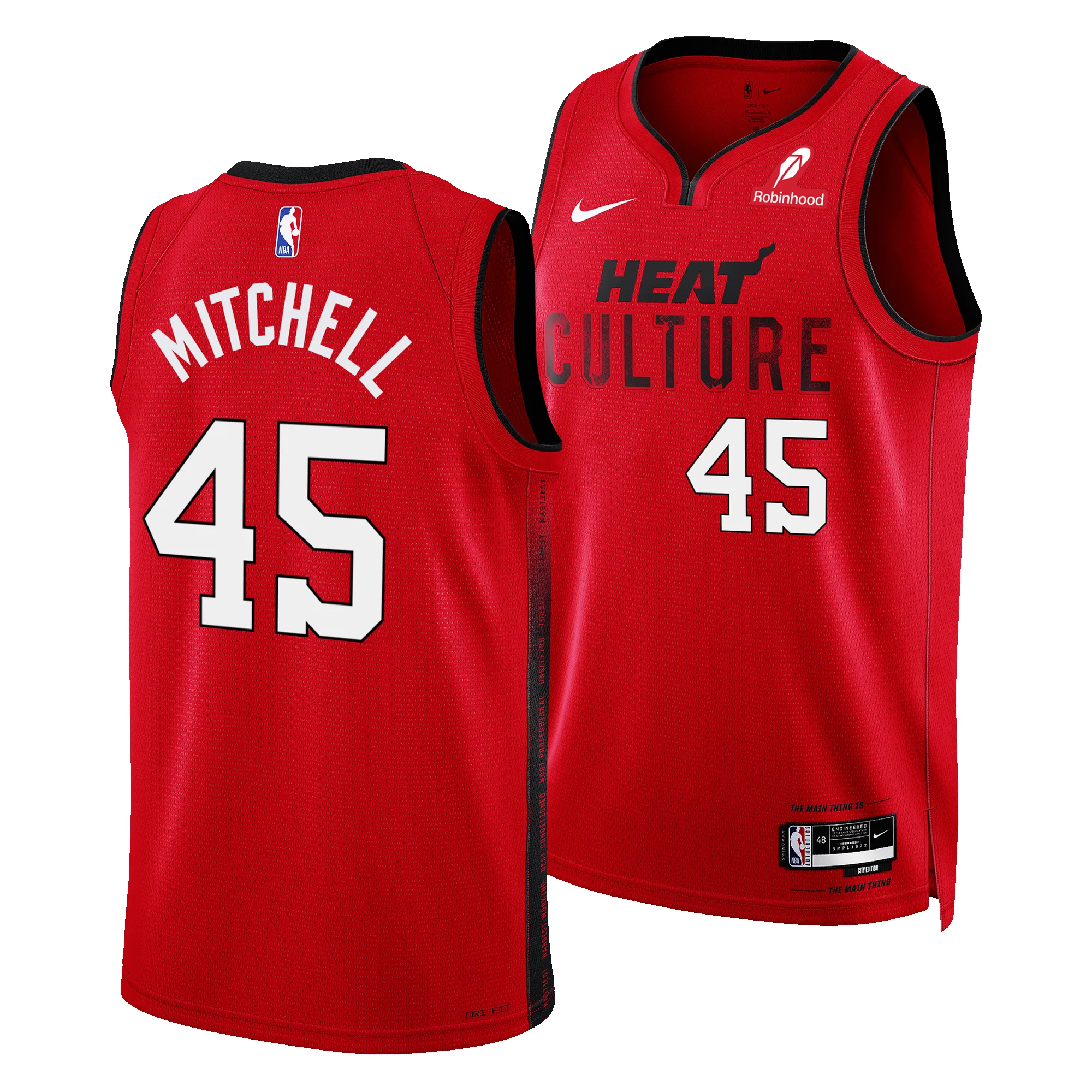 Davion Mitchell Nike HEAT Culture: Blood Red Swingman Jersey sold by Miami Heat Store product image thumbnail 3