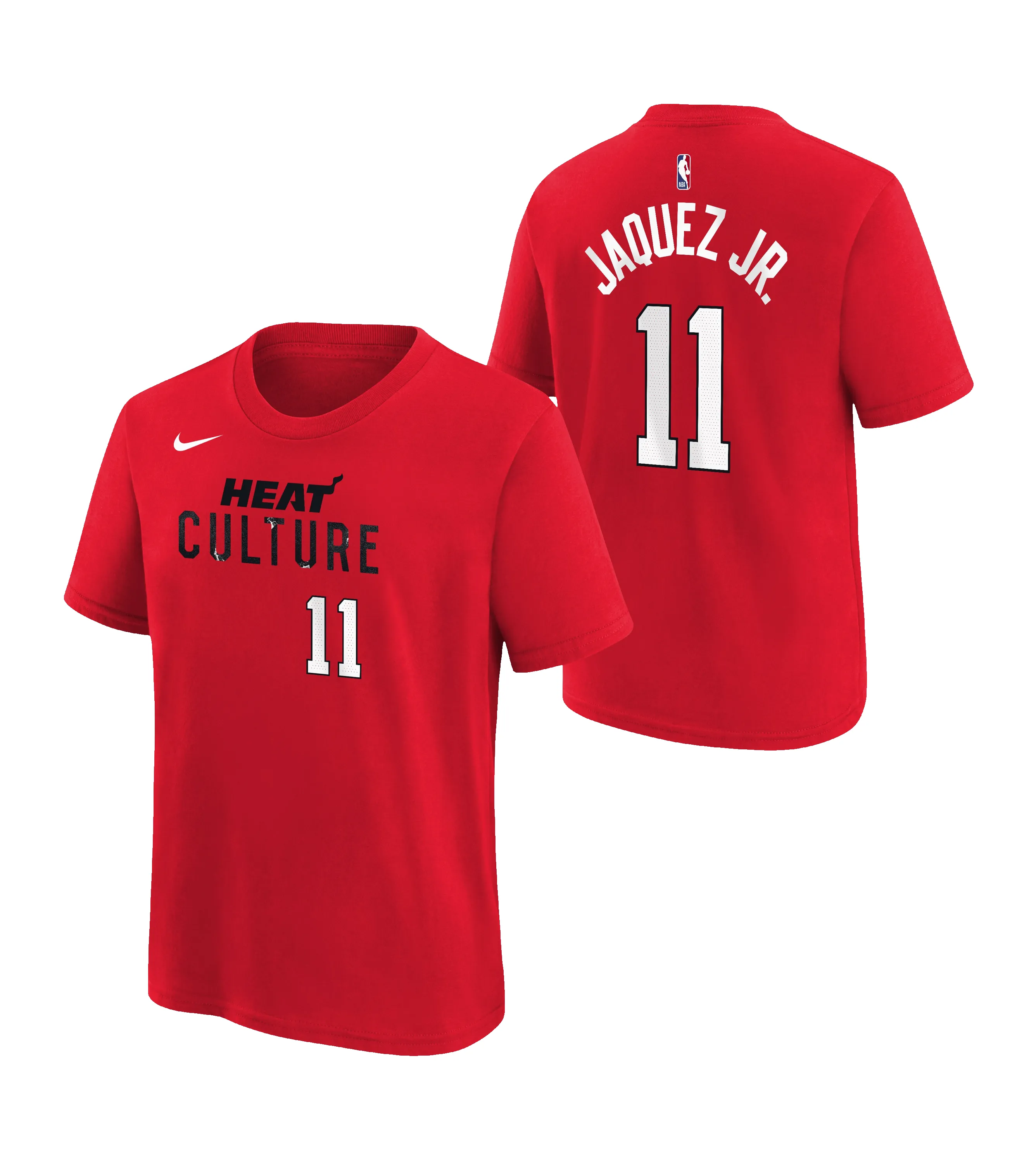 Jaime Jaquez Jr. Nike HEAT Culture: Blood Red Name & Number Youth Tee sold by Miami Heat Store product image thumbnail 3