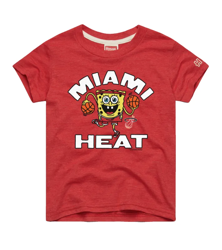Homage Miami HEAT Red SpongeBob Youth Tee sold by Miami Heat Store