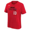 Bam Adebayo Nike HEAT Culture: Blood Red Name & Number Youth Tee sold by Miami Heat Store