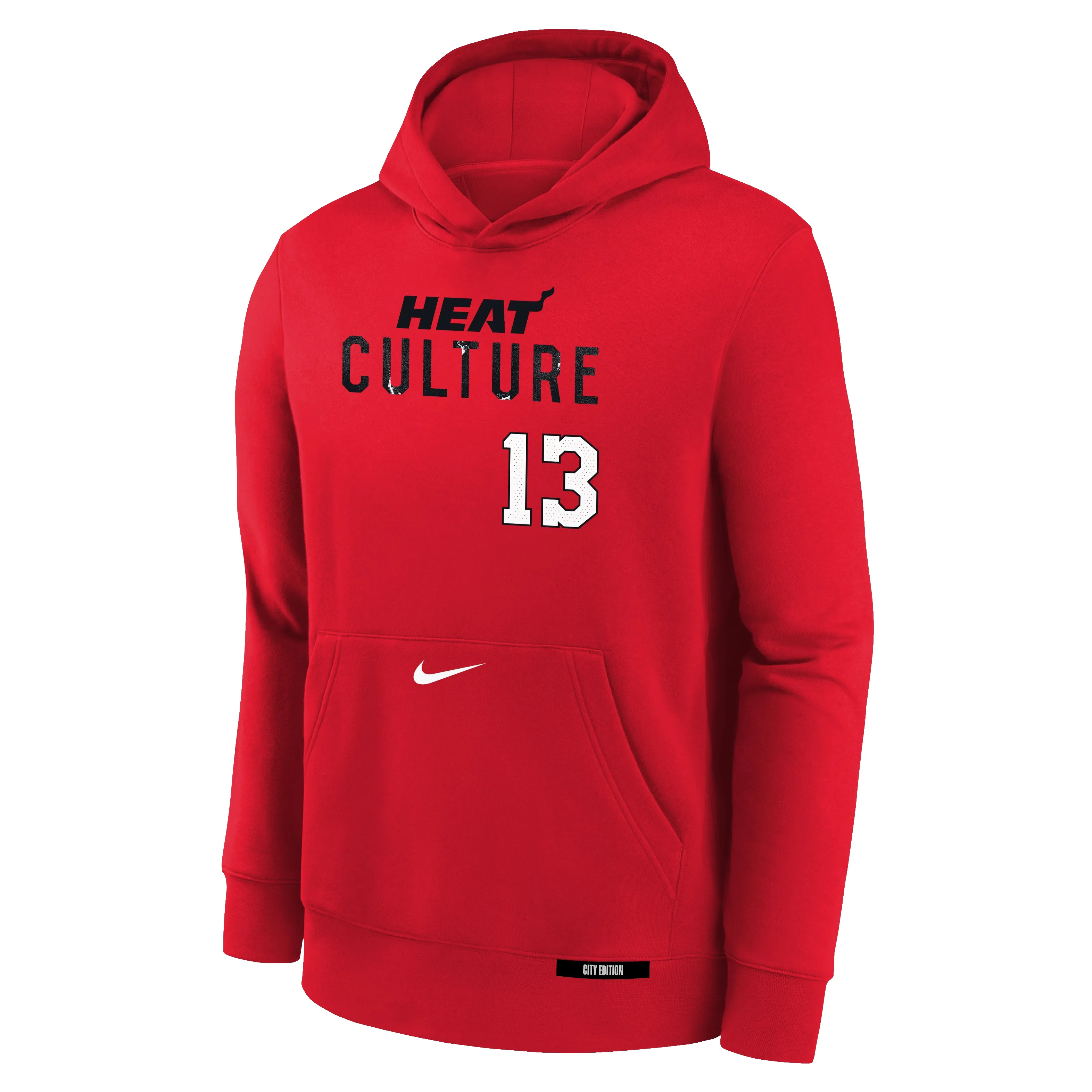Bam Adebayo Nike HEAT Culture: Blood Red Name & Number Youth Hoodie sold by Miami Heat Store