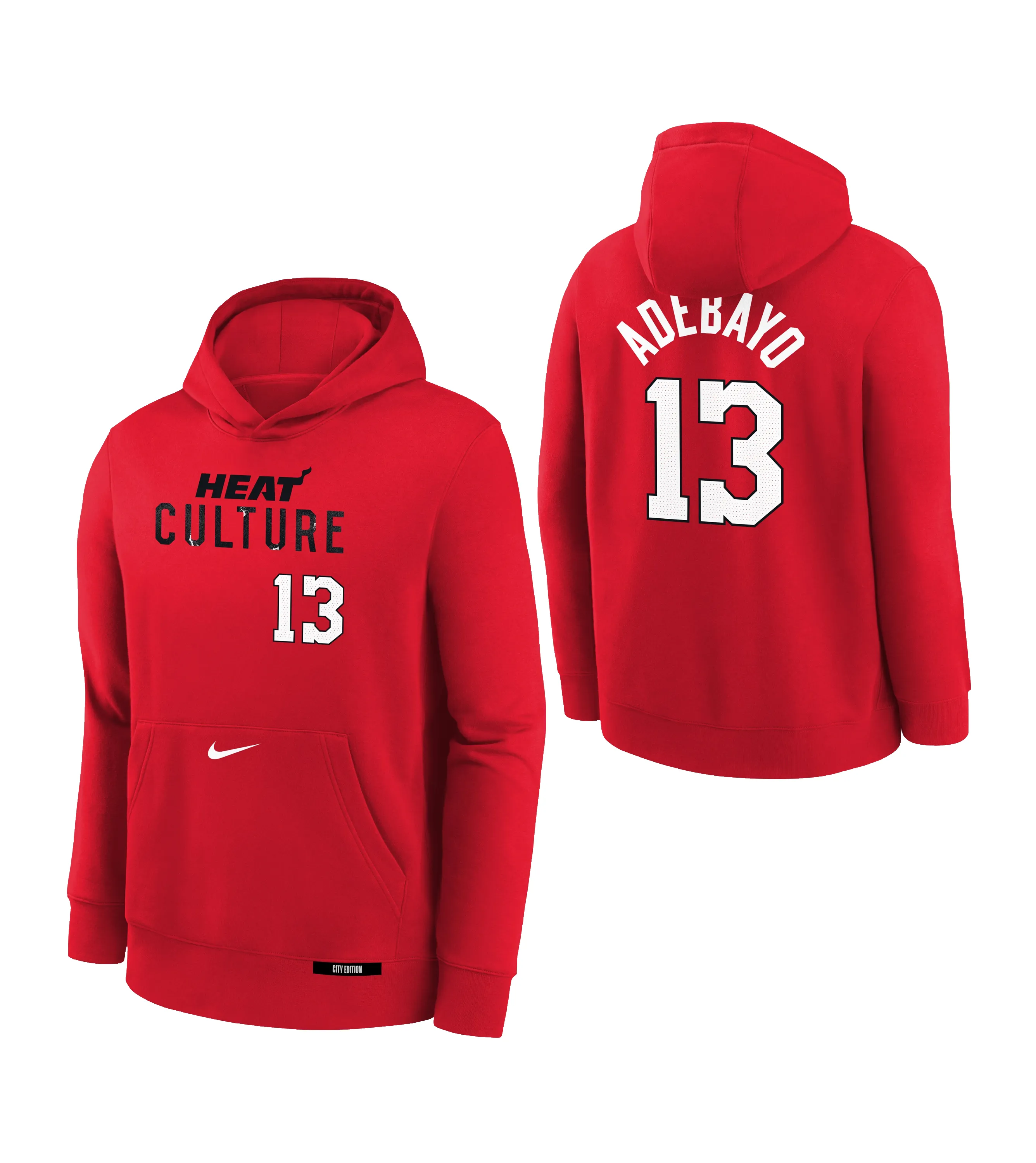 Bam Adebayo Nike HEAT Culture: Blood Red Name & Number Youth Hoodie sold by Miami Heat Store product image thumbnail 3