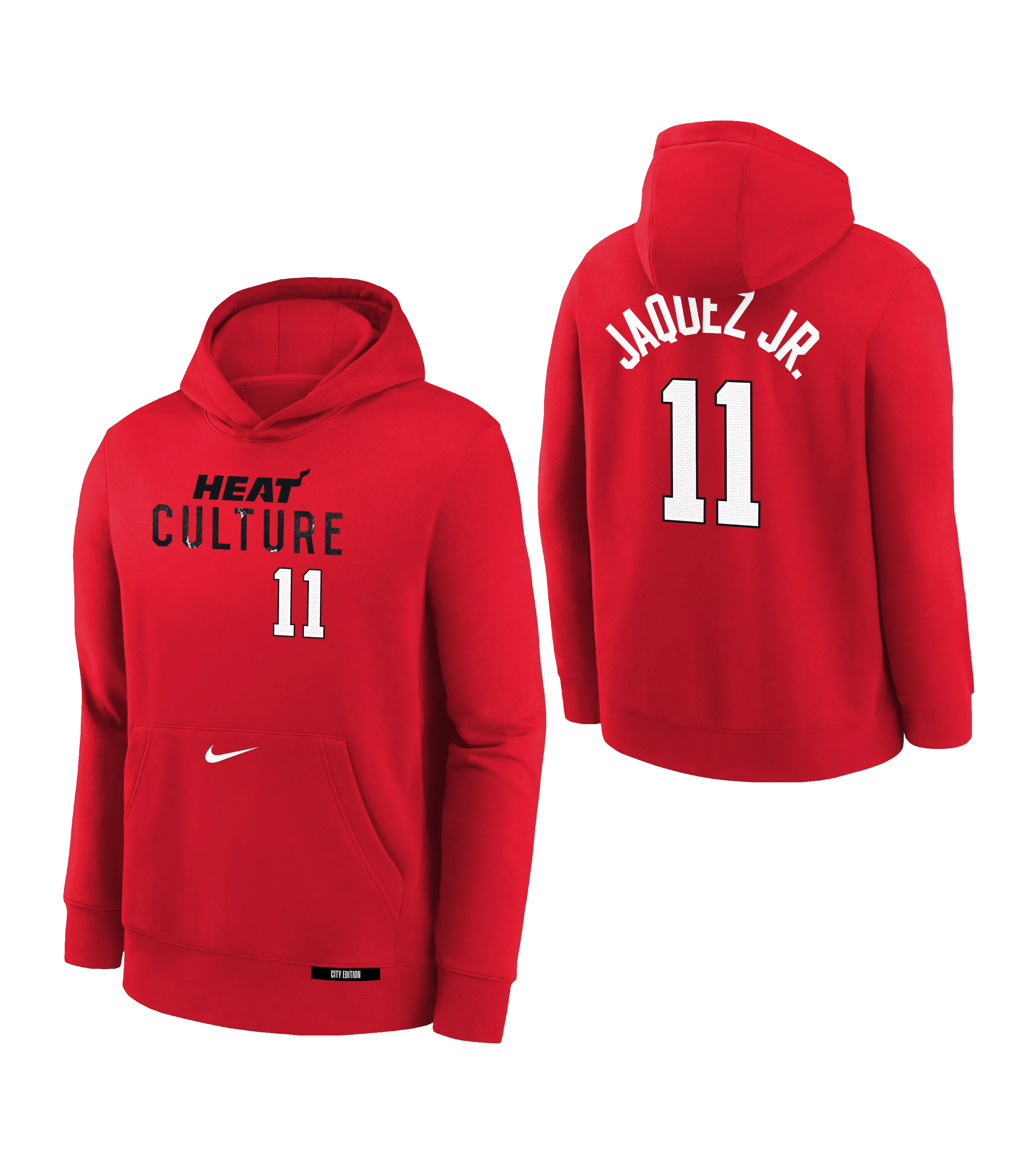 Jaime Jaquez Jr. Nike HEAT Culture: Blood Red Name & Number Youth Hoodie sold by Miami Heat Store product image thumbnail 3