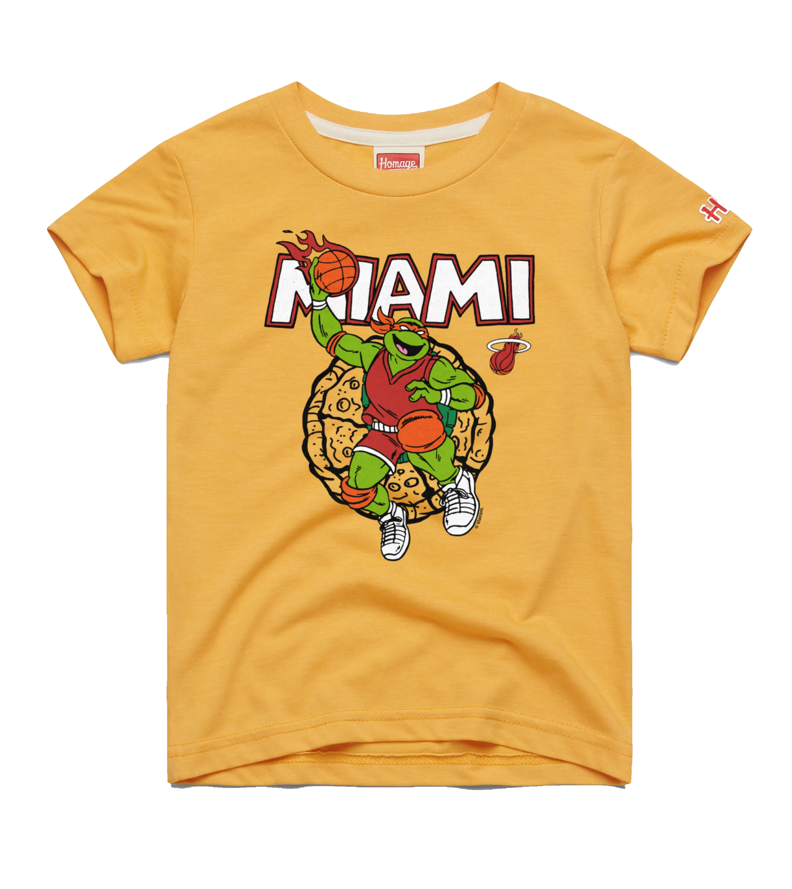 Homage Miami HEAT Yellow TMNT Youth Tee sold by Miami Heat Store