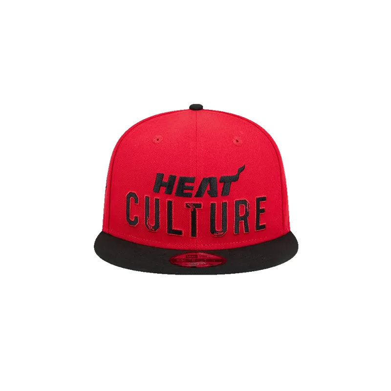 New Era HEAT Culture: Blood Red Wordmark Youth Snapback sold by Miami Heat Store