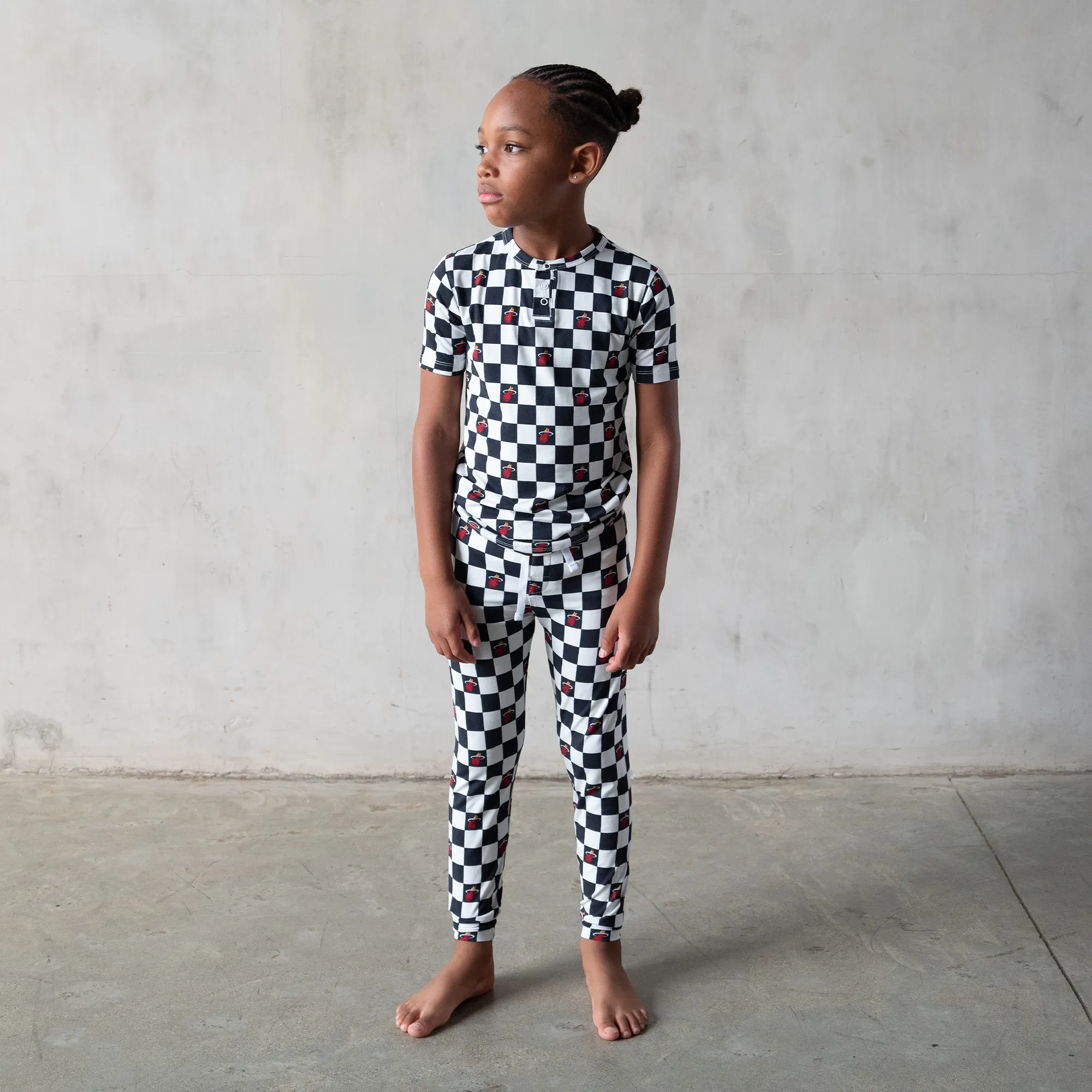 Court Culture X Everyday Leisure Checkerboard Short Sleeve PJ Set sold by Miami Heat Store product image thumbnail 4