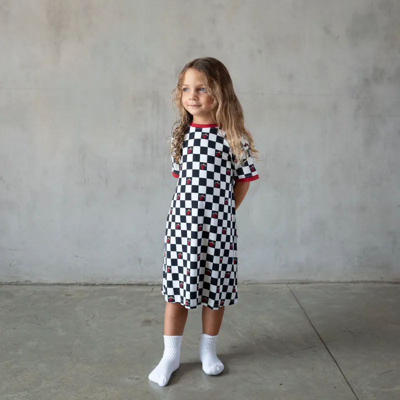 Court Culture x Everyday Leisure Checkerboard T-Shirt Dress sold by Miami Heat Store