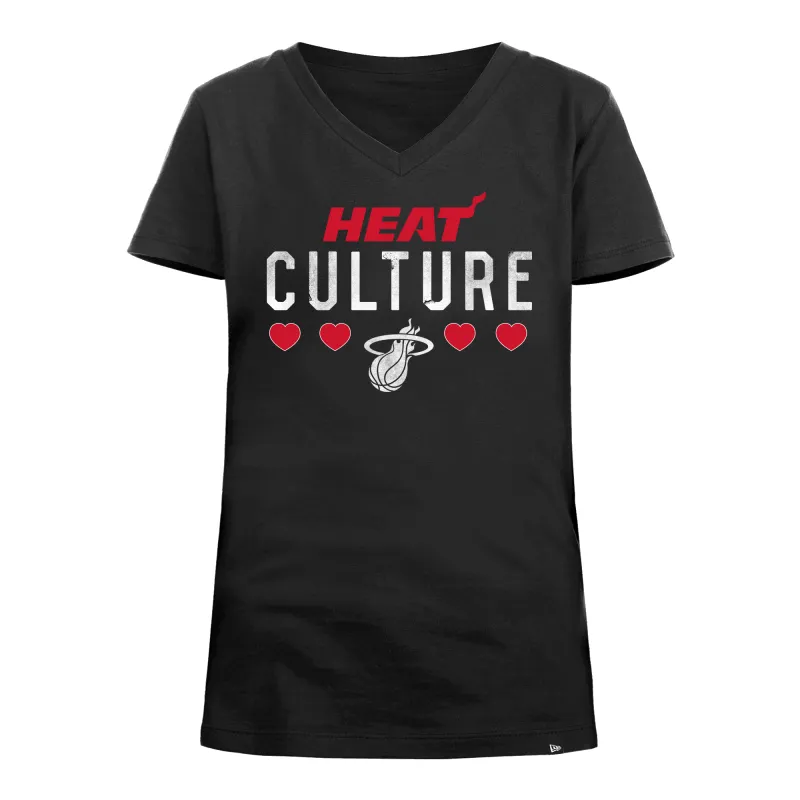 New Era HEAT Culture Girls Heart Tee sold by Miami Heat Store