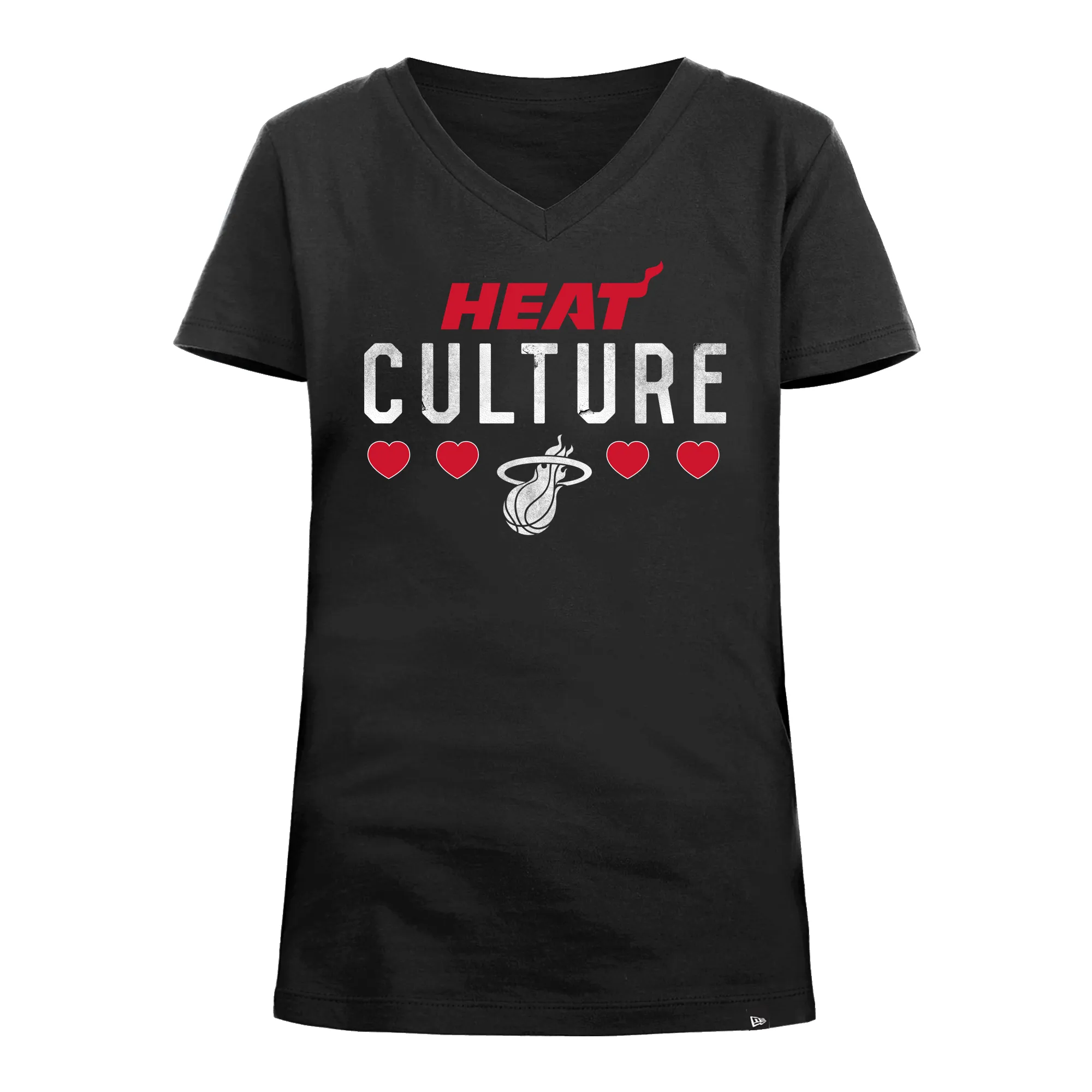 New Era HEAT Culture Girls Heart Tee sold by Miami Heat Store