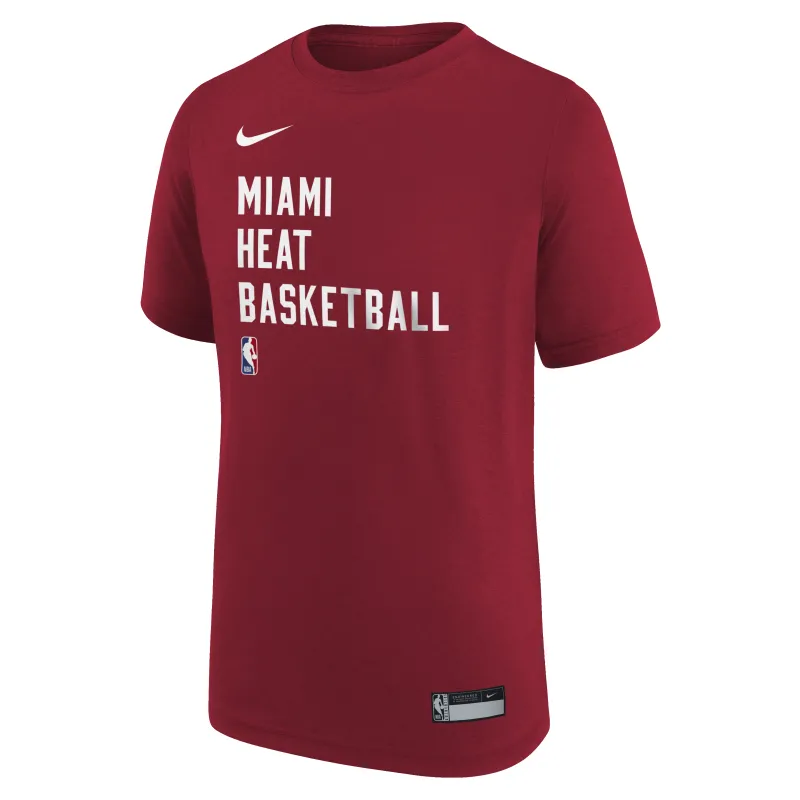Nike Miami HEAT 2023-24 On-Court Red Practice Youth Tee sold by Miami Heat Store