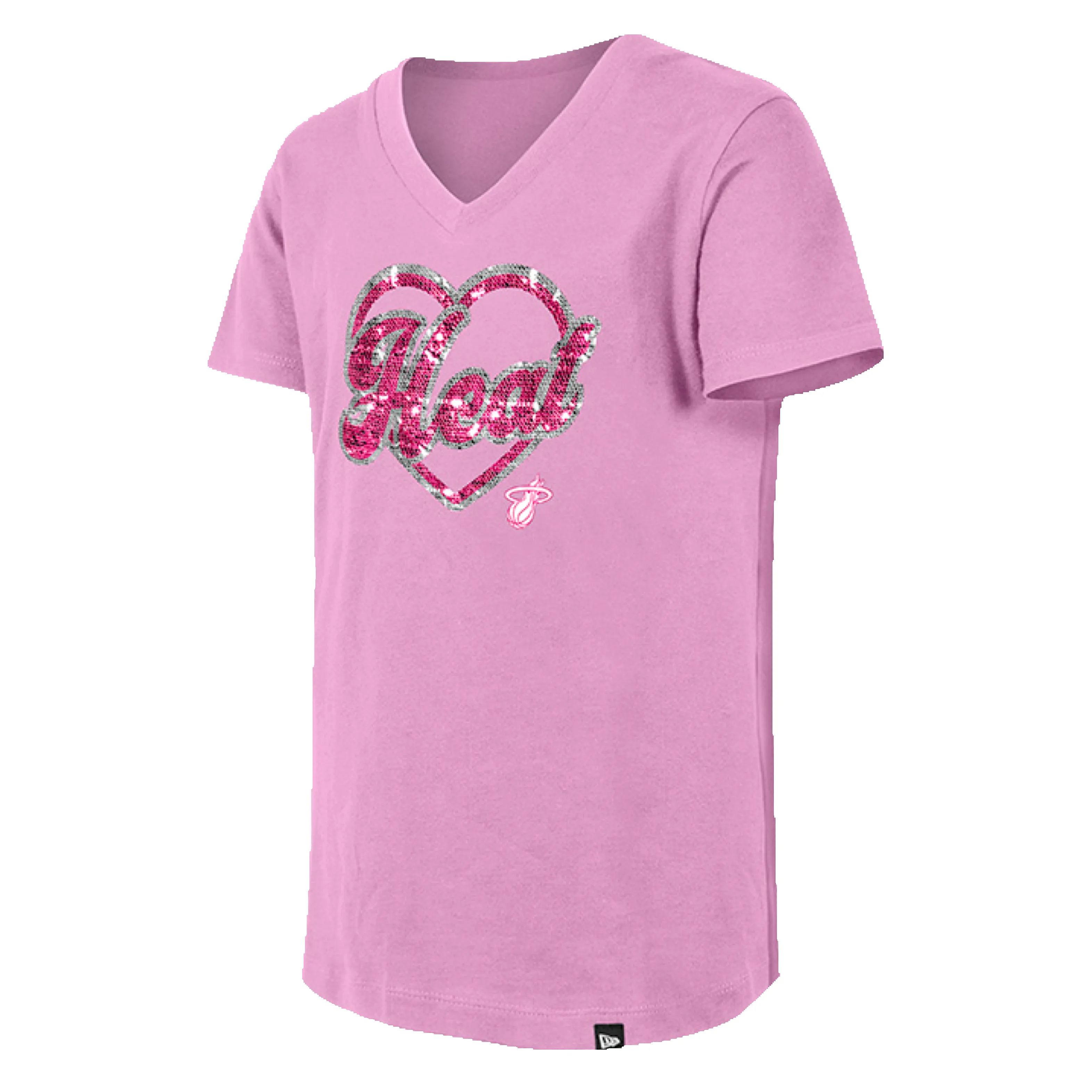 New Era Miami HEAT Girls Sequin Heart Tee sold by Miami Heat Store