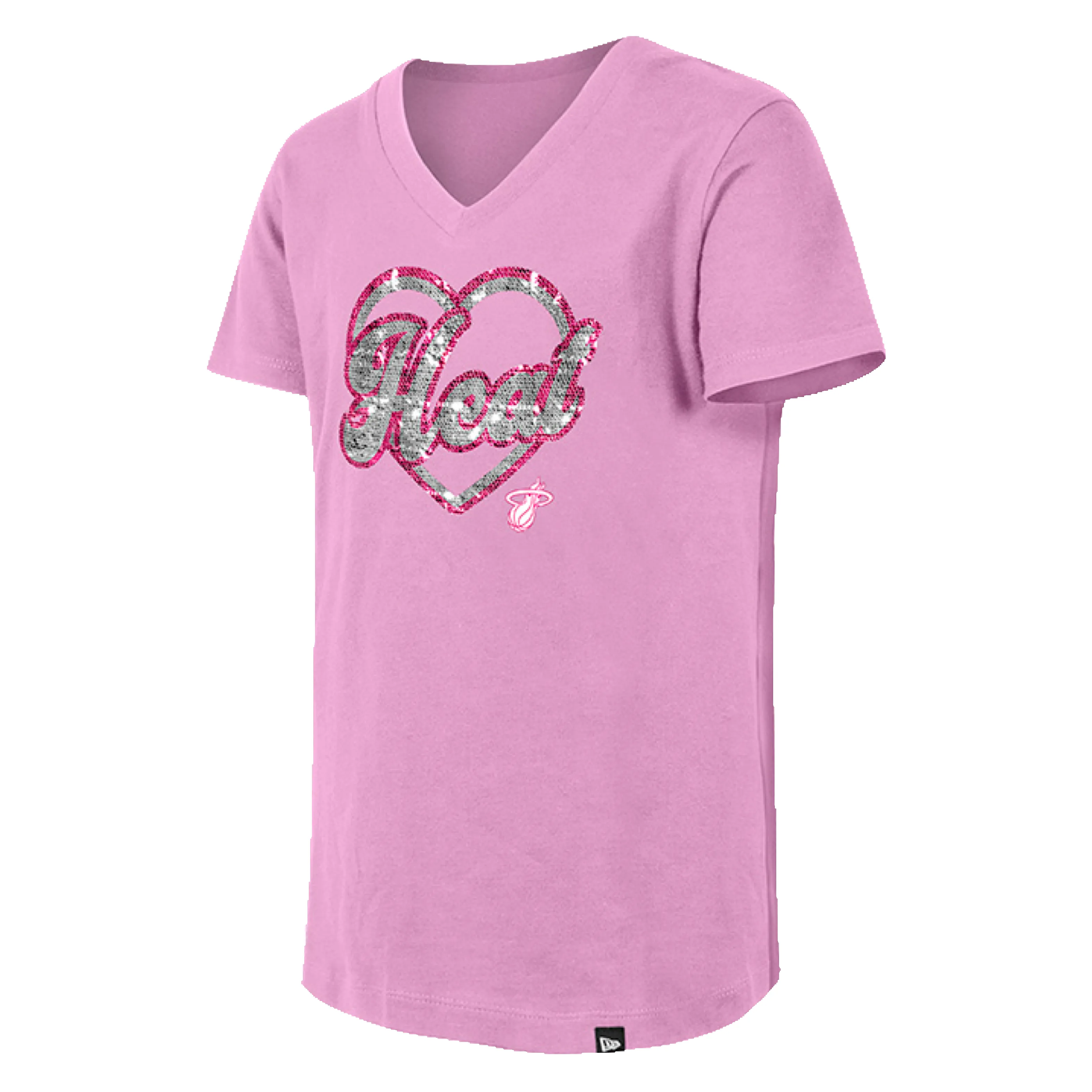 New Era Miami HEAT Girls Sequin Heart Tee sold by Miami Heat Store product image thumbnail 2