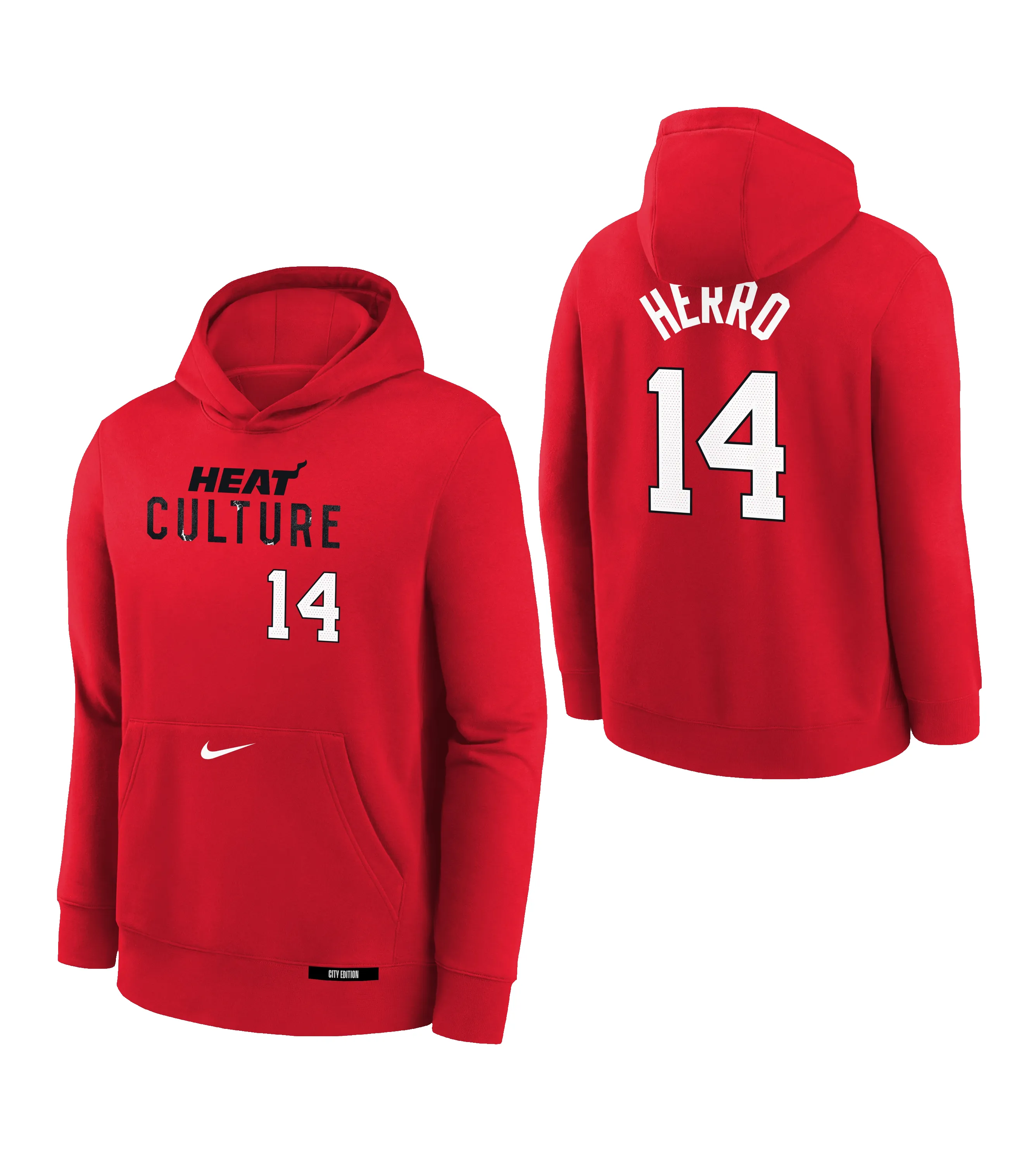 Tyler Herro Nike HEAT Culture: Blood Red Name & Number Youth Hoodie sold by Miami Heat Store product image thumbnail 3