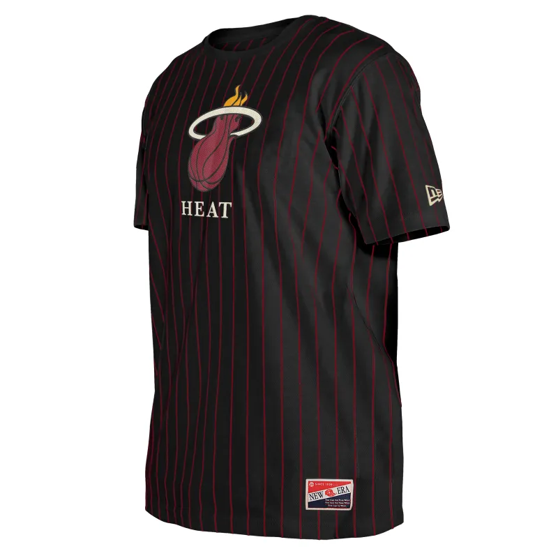 New Era Miami HEAT Striped Crewneck Tee made by New Era
